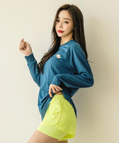 Tyubeuteuli Women'S Basic Loose Fit Long Sleeve Rash Guard B603 Coral Blue