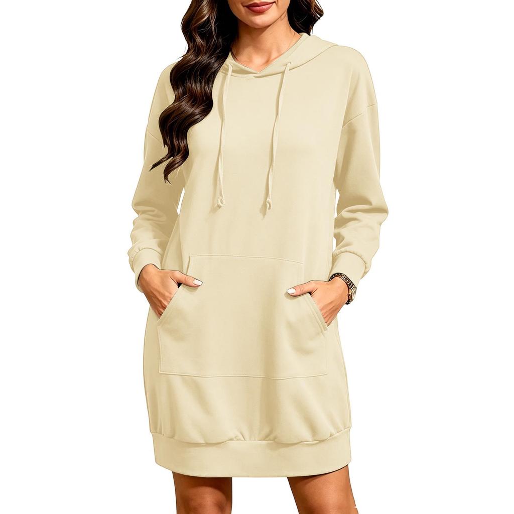 2026 European & American Women's Casual Long-Sleeve Hoodie Dress