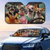 Chihuahua Driving Funny Sun Visor Foldable Universal Car Windshield Sun Shade UV Protection Heat Insulation Foldable Cover
