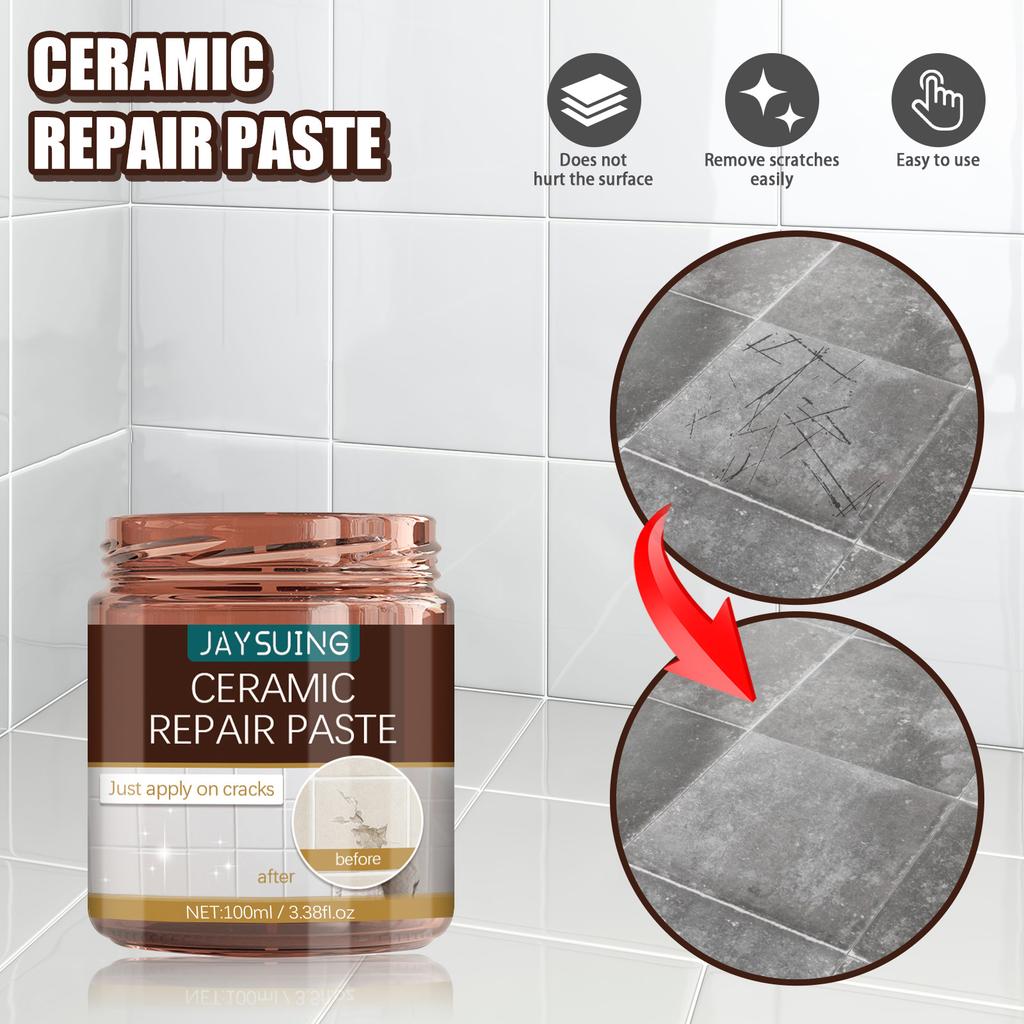 Ceramic Tile Repair Paste Fixing Cracks Scratches and Holes in Bathroom Floor Bathtub Toilet Sink Restoration DIY Home