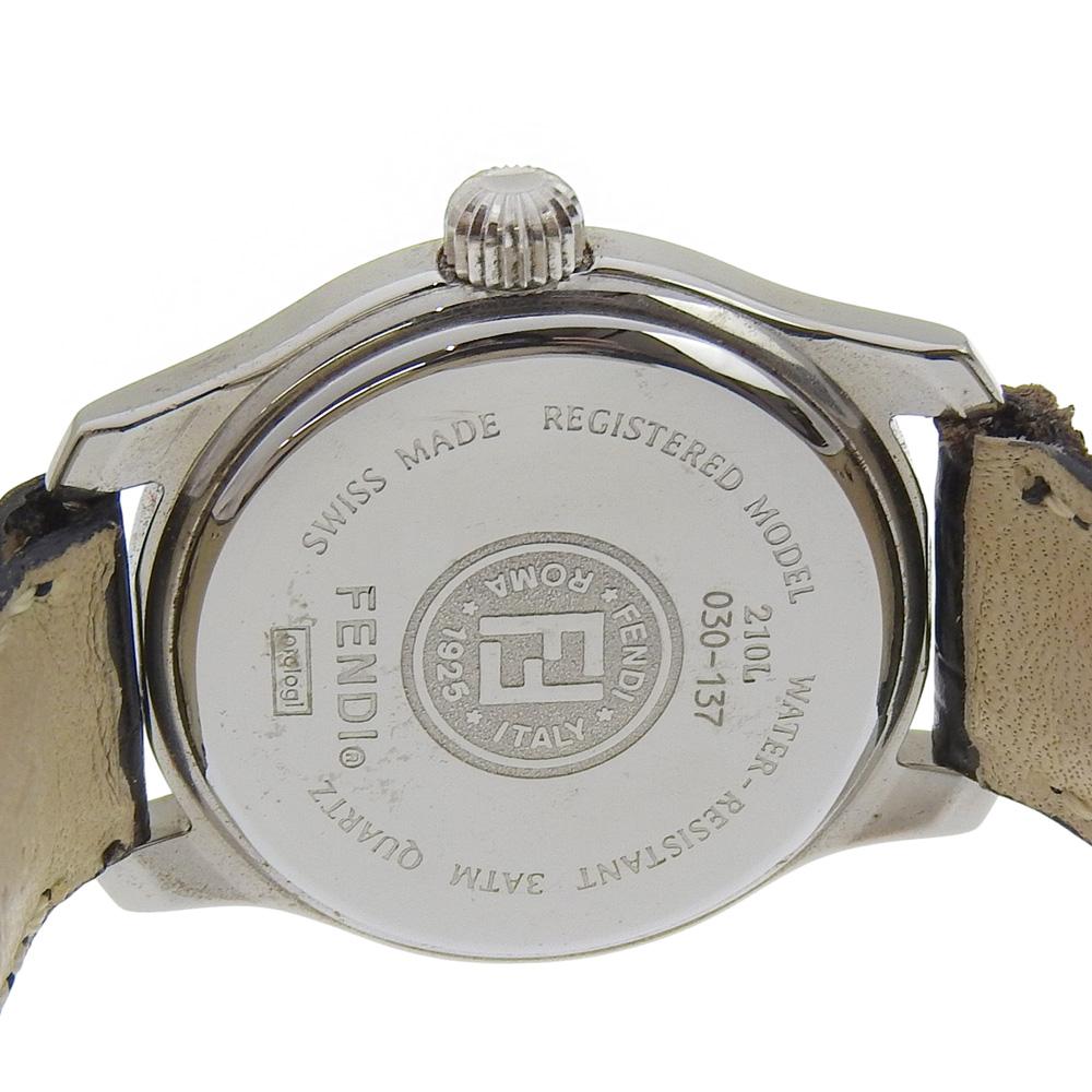 FENDI Olologi Watches 210L SilverDial Stainless Steel/leather Quartz Analog display Women Used