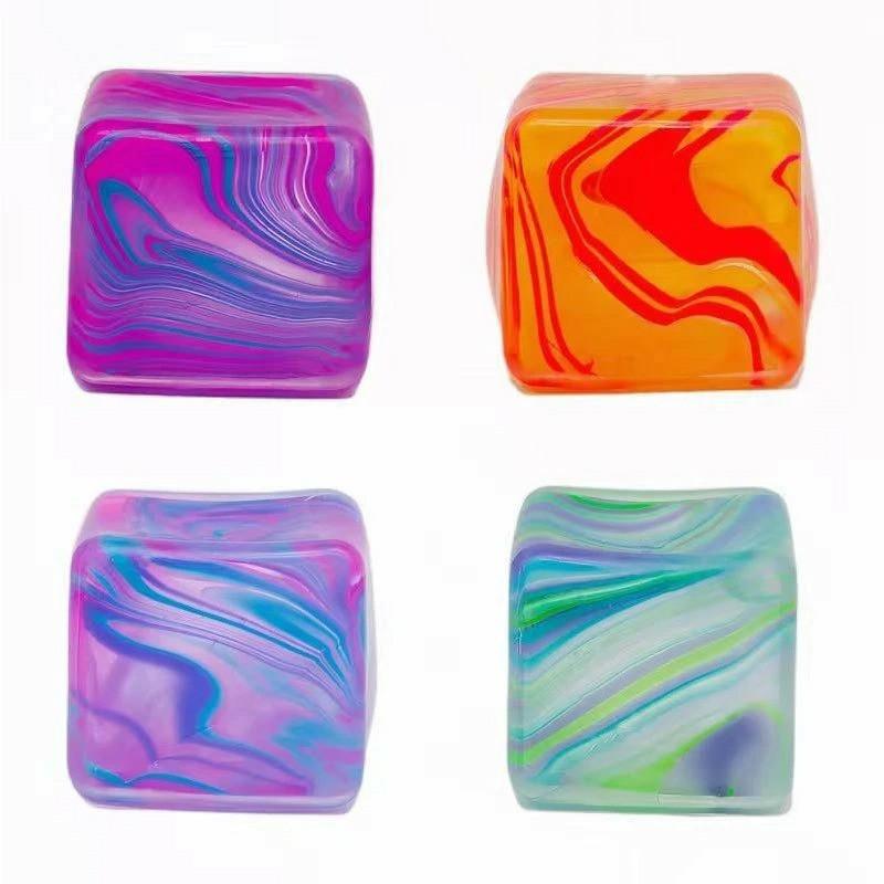 Shiny Ice Skin Maltose Squishy Cube Soft Slow Rebound Fidget Toy Stress Relief Squeeze Sensory Toy Festival Party Gift
