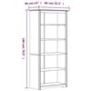 VidaXL BODO Bookcase Brown 80x38x180 Cm Solid Pine Wood 5 Shelves 355081