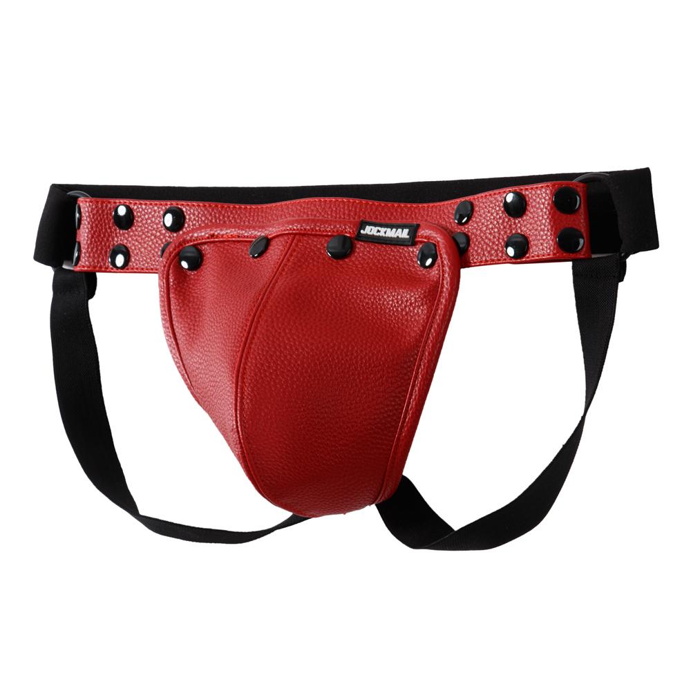 Jockstraps JOCKMAIL One Size Specification Adjustable Waist Size G-string Imitation Leather Removable Scrotal Pouch Fashionable Men's Thong Underwear