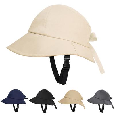 Damen Schleife Sonnenhut UV-Schutz Breite Krempe Fischerhut