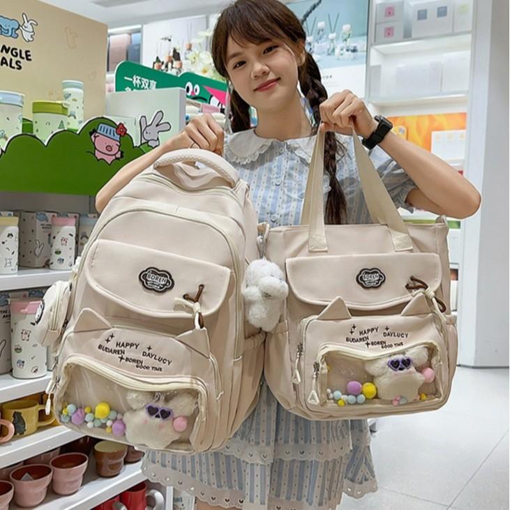 New Japanese Ins Wind Backpack Splash Proof Sweet Leisure Bag Travel Light and Large Capacity Female Backpack.