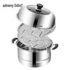 ADNENY 28cm 2-Layer Stainless Steel Steamer Pot