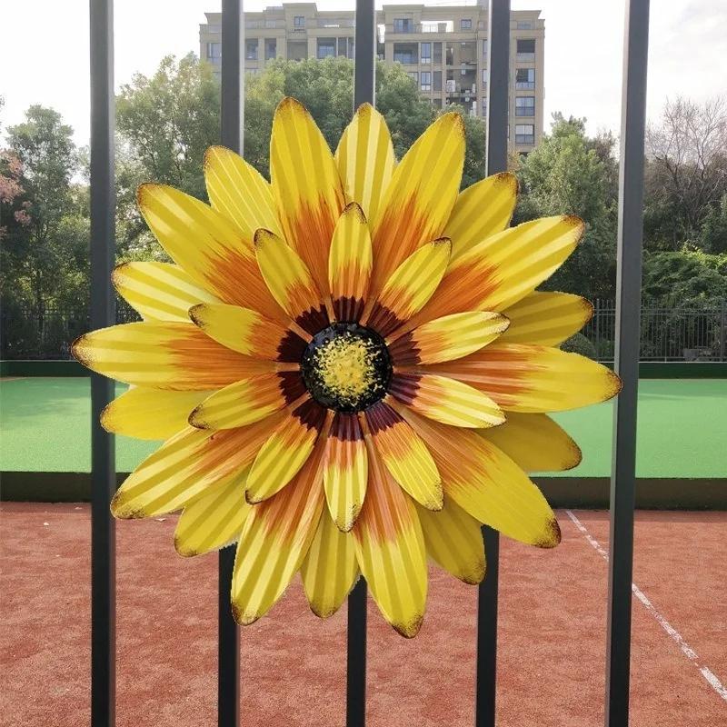 3D Flower Wall Art Decorations Metal Hanging Flower Wall Sculptures Hanging Ornament For Bathroom Living Room Garden Yard Home D