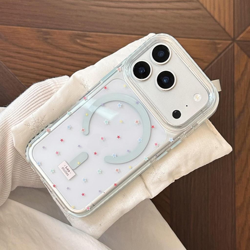 Colorful Star Magnetic Phone Case for iPhone 16, iPhone 17, and iPhone 17 Pro Max