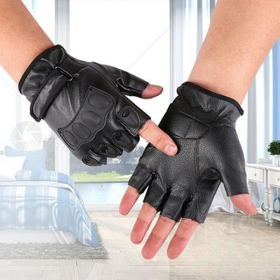 Sport Radfahren Halbfingerhandschuhe Neuer Stil Herren und Damen Mode Atmungsaktiv Taktisch Fahrrad Outdoor Fitness PU Lederhandschuhe