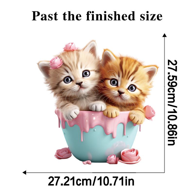 Autocolante Drăguțe Pisică Ceașcă de Ceai Impermeabile Decorațiuni pentru Baie Capac WC pentru Camera Copiilor Vinil Removabil Artă de Perete