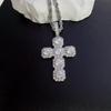 Iced Out Cushion Cross Pendant Necklace Moissanite Gold Plated Copper Hip Hop Jewelry For Men Women