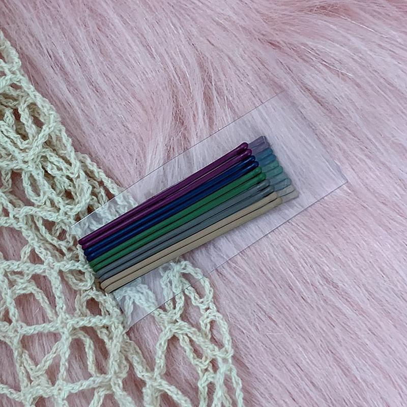 Hårnålar 10 st/set med 5 färger Populära Rainbow Glass Godisfärg Metall Bangs Clips Hårnål Bobby Pin Barrette
