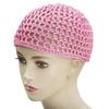 New adult hair cap hollow Baotou cap solid color knitted mesh cap tie hair fishing net turban cap
