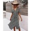 Abiti per le donne Casual manica corta 2021 Abiti da spiaggia Vacanza estiva da donna Vestito estivo Abito lungo floreale Tuniche Femmle