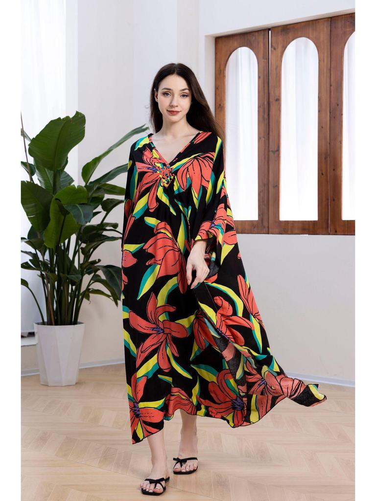 Rayon Handmade Knitted Beach Cover-Up, Plus Size, Long Robe, Bikini Sun Protection, 16 Colors Available