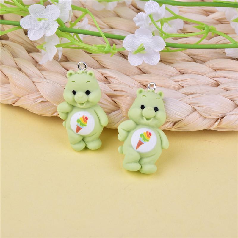 10Pcs/pack Mini Bear Cartoon Resin Pendant Charms For DIY Jewelry Making Accessories