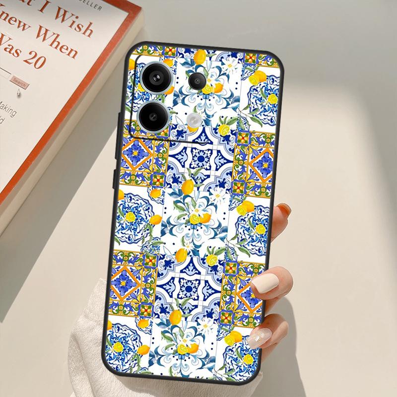Mediterranean Lemon Funda For Xiaomi Redmi Note 14 13 10 11 12 15 Pro Plus Case For Redmi 15 14C 12C 10C 13C 15C