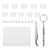 Eyeglass Repair Kit Soft Silicone Air Chamber Nose Pads Glasses Screws Micro Screwdriver Set Silver