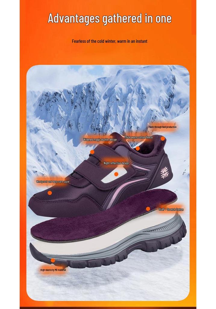 Zhang Kaili Women's Autumn/Winter Anti-slip Warm Walking Shoes for Middle-aged & Elderly