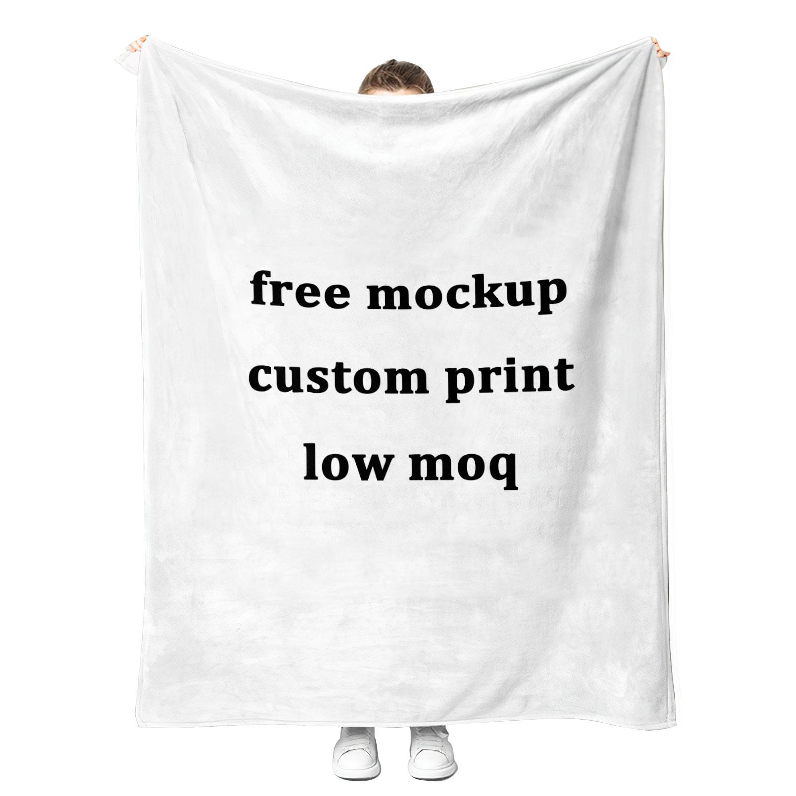 Wholesale Cartoon Anime Kids Baby Blanket Low MOQ Custom Business logo Soft Warm Throws Gifts Blankets 30*40in