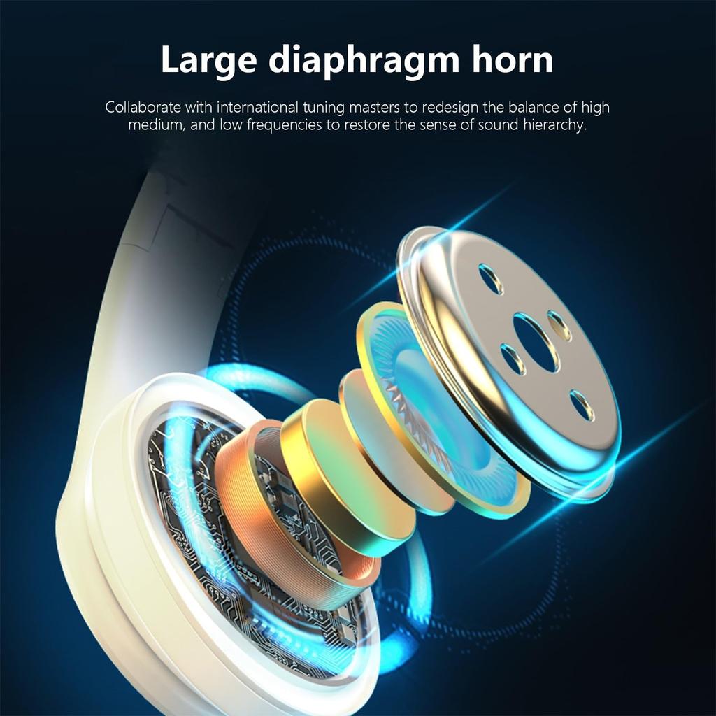 Kopfhörer mit aktiver Geräuschunterdrückung Bluetooth-Kopfhörer Kabellose Kopfhörer Over-Ear mit tiefem Bass Kabelgebundene Kabellose Kopfhörer