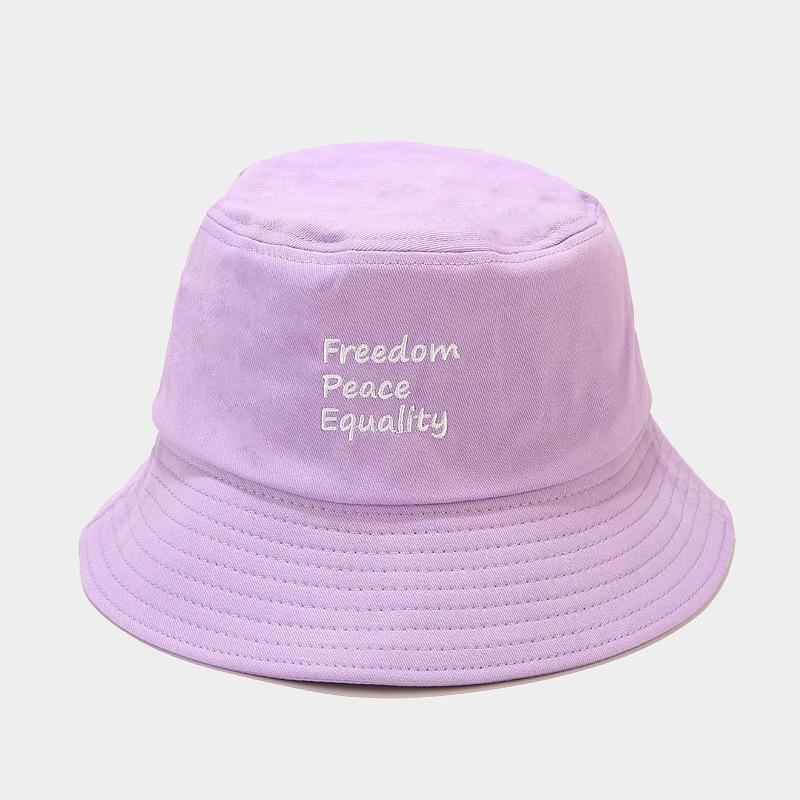 Fisherman Hat for Women with Three Rows of Letter Embroidertrendy Popular Street Basin Hat Outdoor Travel Sun Hat Trendy