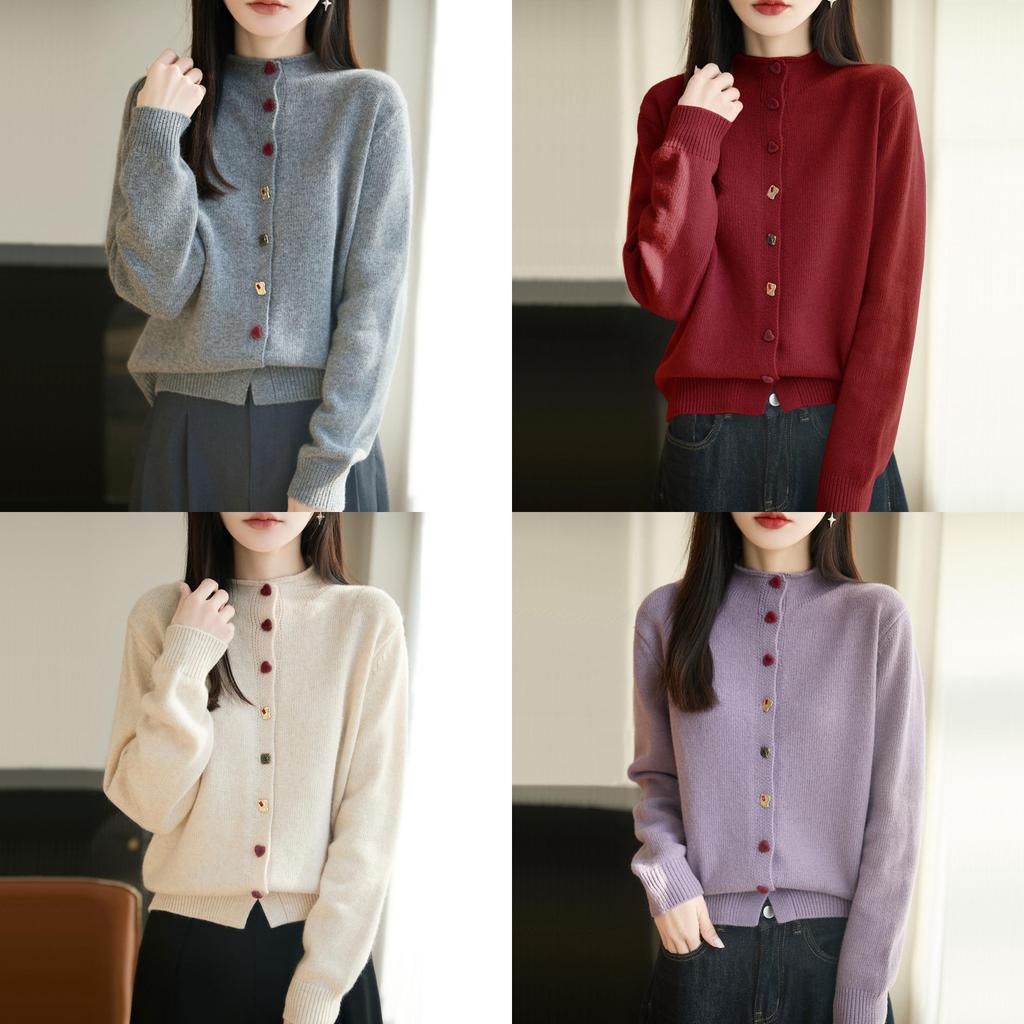 Womens Knit Cardigan With Andy Plush Fabric For Casual Office Wear