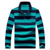Men Polo Shirt Long Sleeve Shirt Spring Autumn Cotton Embroidery Warm Casual Stripe Polo Shirt Men