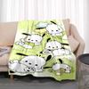 This Cute Pochacco-print Cartoon Blanket Is Made of Warm and Comfortable Flannel and Is Suitable for Bedrooms, Sofas, Beds,