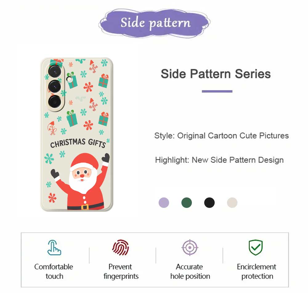 For Samsung Galaxy A36 5G Case Christmas Gifts Pattern Printing Straight Edge TPU Phone Back Cover