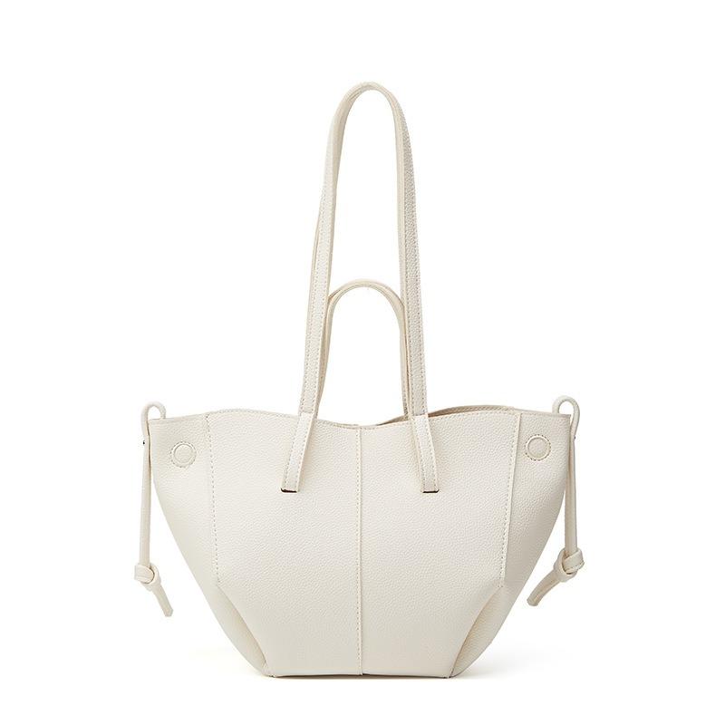 Lychee Pattern Soft Leather Large-capacity Tote Bag Fashionable Niche Design High-end Handbag Single Shoulder Wing Bag