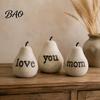 Mother Day Gifts Love/You/Mom Pear Sculpture, Decorative Resin Figurine, Vintage Style Unique Sculptures Birthday Ornament for Home Table Decor Small