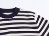 2025 Spring Women's Striped Knit Pullover Sweater - European & American Style, Versatile Round Neck, Long Sleeves