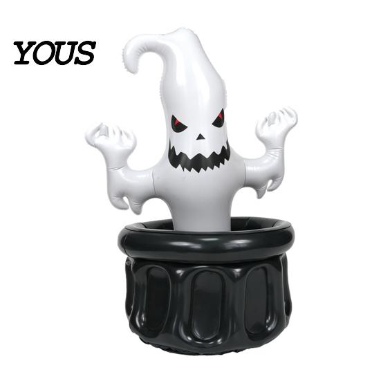 Ghost Ice Bucket Inflatable Bucket, Halloween Party Drink Tub, White Beverage Cooler for Decor, Outdoor Picnic Storage