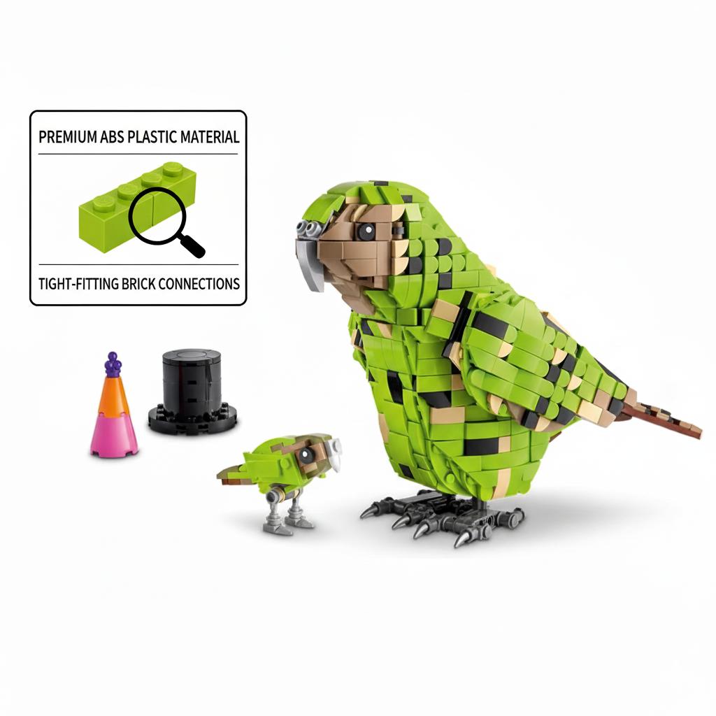 1063pcs Parrot Building Blocks Creative DIY Bird Model Kit Brick Toy Gift for Kids Adults Display Decoration
