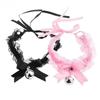 Süß Mode Kreativ Damen Gotisch Einfach Sexy Spitze Kragen Anhänger Schleife Knoten Glocke Choker Halskette Kleid Mädchen Party Schmuck