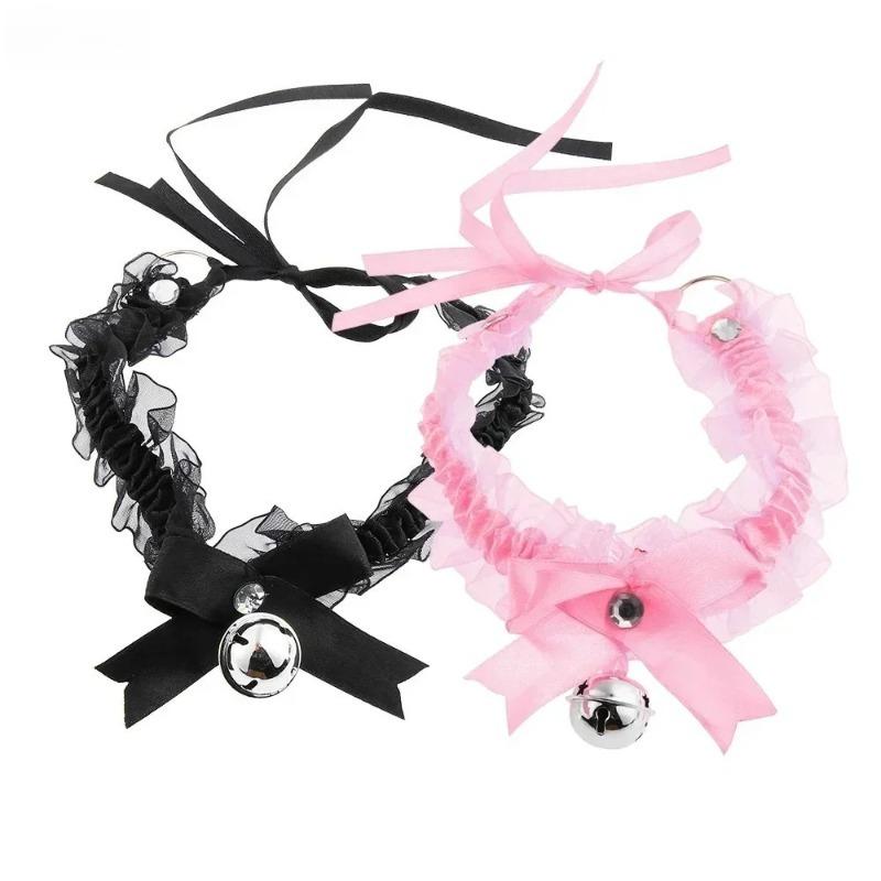 Süß Mode Kreativ Damen Gotisch Einfach Sexy Spitze Kragen Anhänger Schleife Knoten Glocke Choker Halskette Kleid Mädchen Party Schmuck