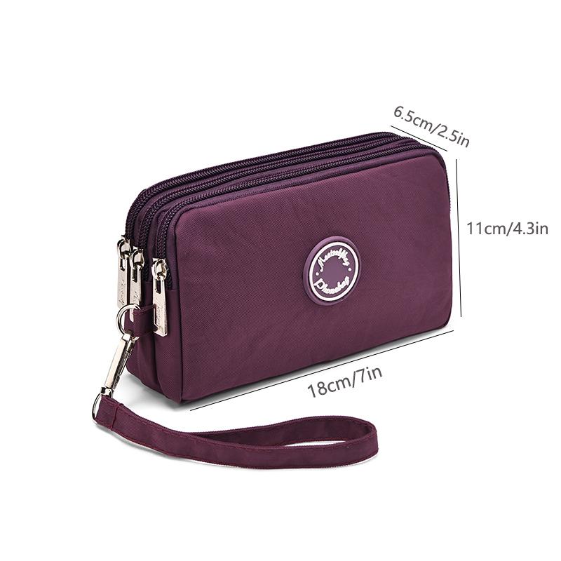 Multi-Zipper Waterproof Wrist Bag, Portable Phone & Card Holder Handbag