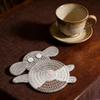 3Pcs Knitted Cup Mats In Entertaining Design Crochet Drink Coasters For Home And Office Use