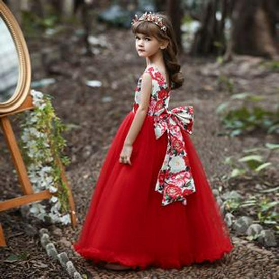 Girls' Formal Princess Dress with Train – Wedding, Runway, Piano Performance, Puffy Skirt