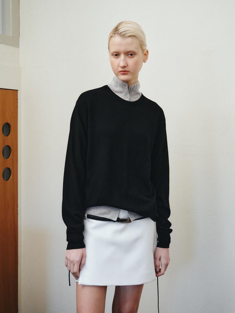 Reply Wool Back Slit Pullover_Black
