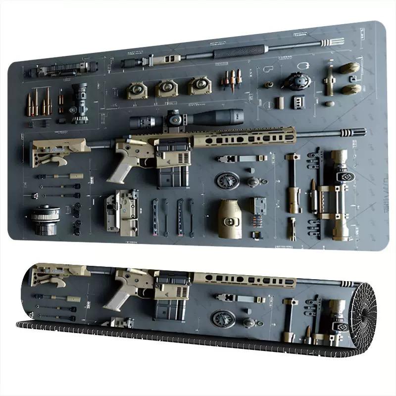 Custom Design Large Double Thickness Square Gun Mat Anti-Slip Gamer Mouse & Keyboard Pad Simple Comfortable Natural Rubber Stock