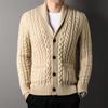 Maglione a coste con revers - Stile britannico, manica lunga per autunno e inverno