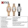 OFNS Women's Retro Roman Numeral Quartz Watch - Square Waterproof Wristwatch for Female Students