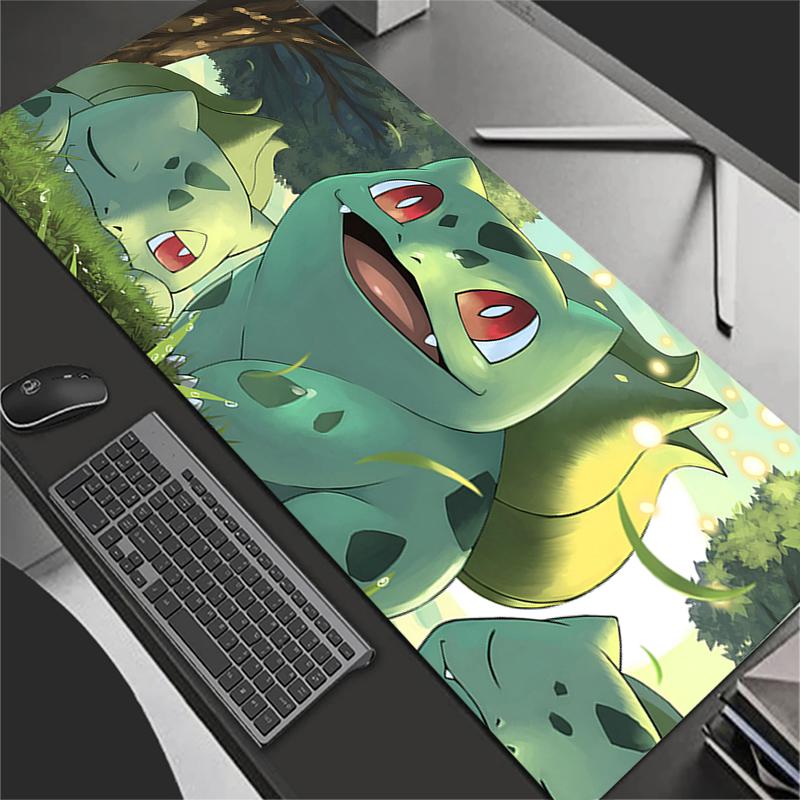 Large Gaming Mouse Pad Anime PC Computer Gamer Desk Mat Designed specifically XXL Laptop Kawaii PPokemons Bulbasaur Mousepad