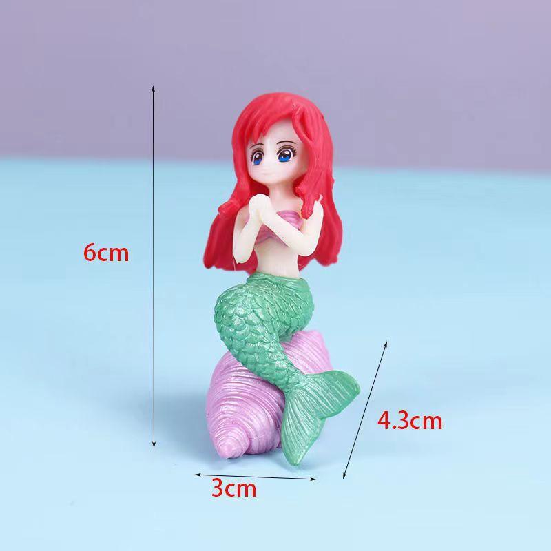 Aquarium Decoration Plastic Fish Tank Little Mermaid Ornament Miniature Figurines DIY Cake Decor Desk Craft Accessories