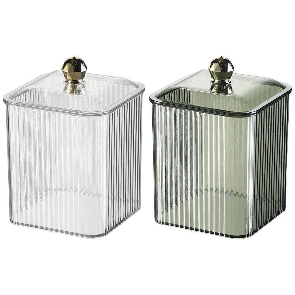 Multipurpose Stylish Cotton Swab Dispenser Home Accessory Storage Container with Easy Access Lid for Organization
