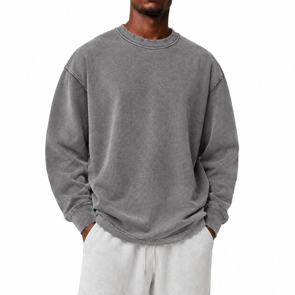 Men's Winter Crewneck Sweatshirt Casual Pullover Top for Cold and Daily Wear