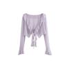 Elegant Purple Suspender Dress & Sun Protection Cardigan Set